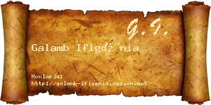 Galamb Ifigénia névjegykártya