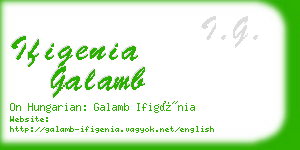 ifigenia galamb business card